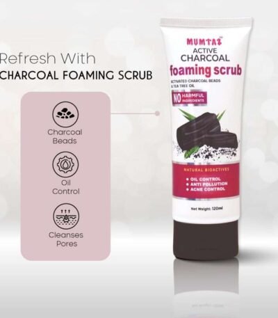 Mumtaz Charcoal Foaming Scrub – 120ml